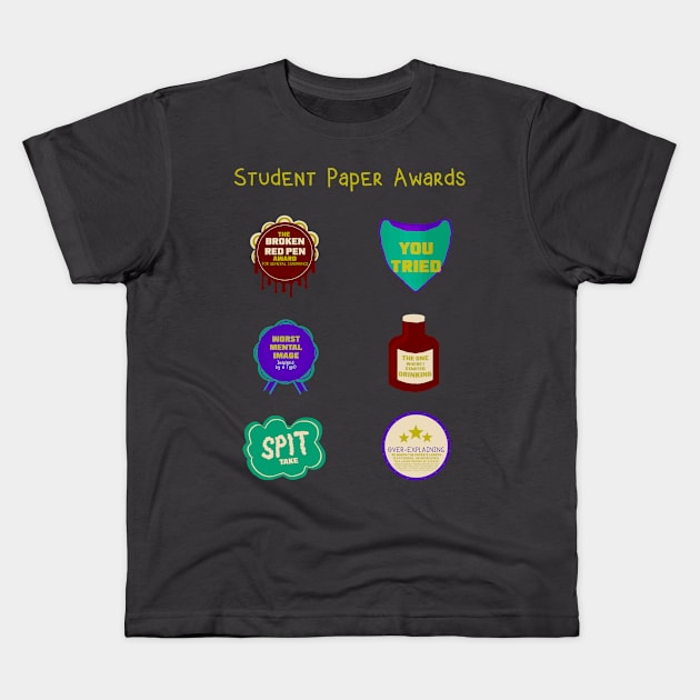 College Paper Award Set Kids T-Shirt by LochNestFarm